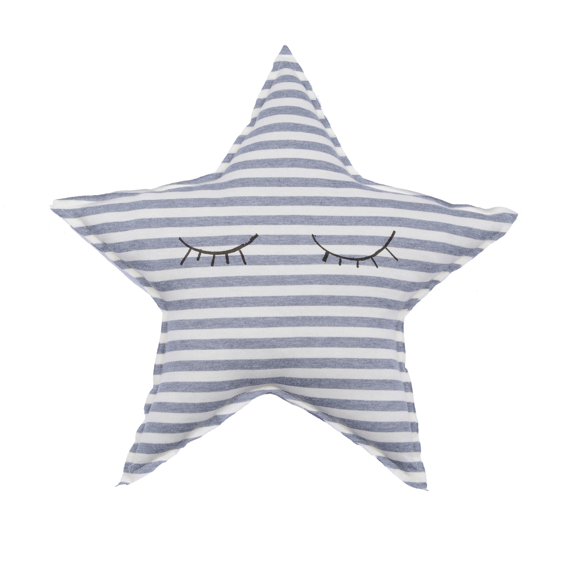 Star Shaped Striped Pillow-Sleeping Eye Print